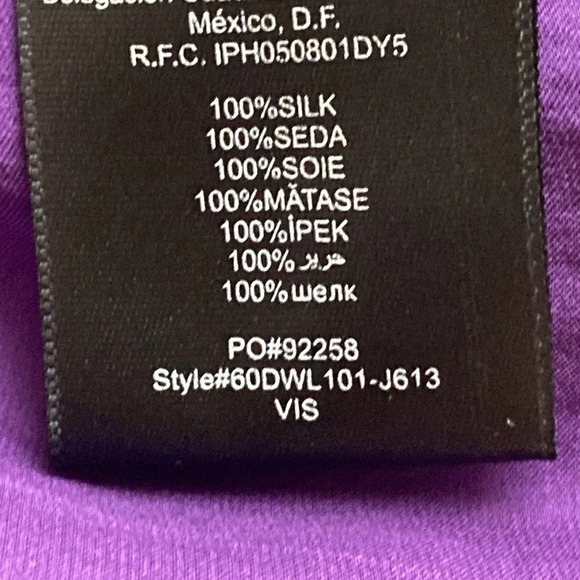 Bebe Purple Y2k Whimsigoth Studded Embellished Neck 100% Silk Blouse Size XXS - Picture 7 of 7